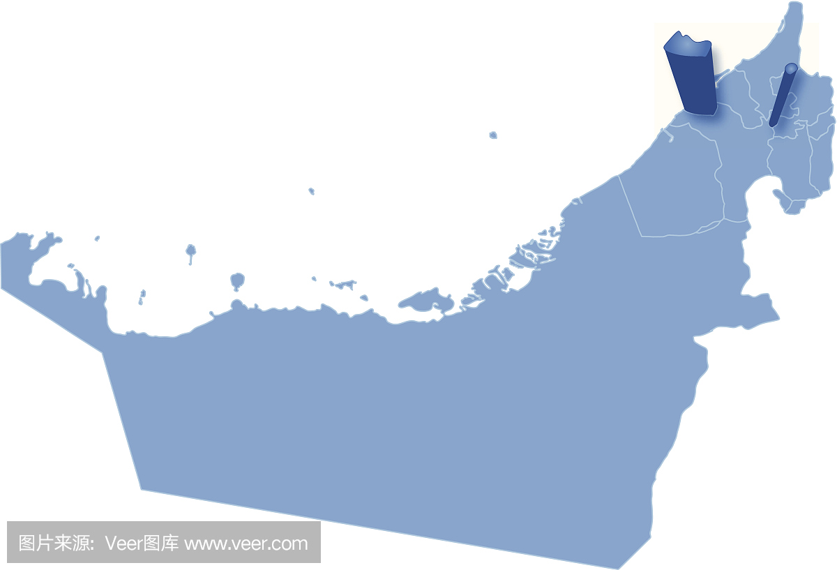 阿联酋地图阿杰曼被拉出