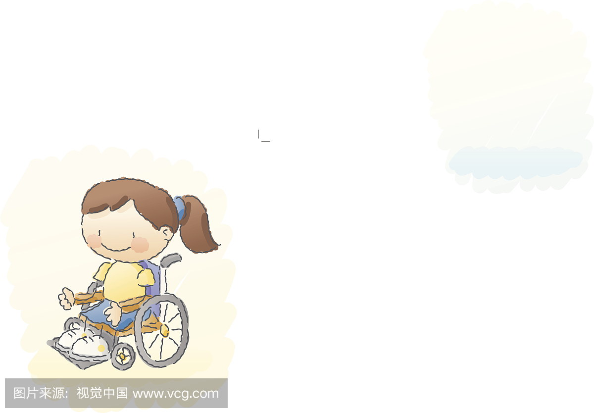 可爱的,坐,水彩画颜料,一个人