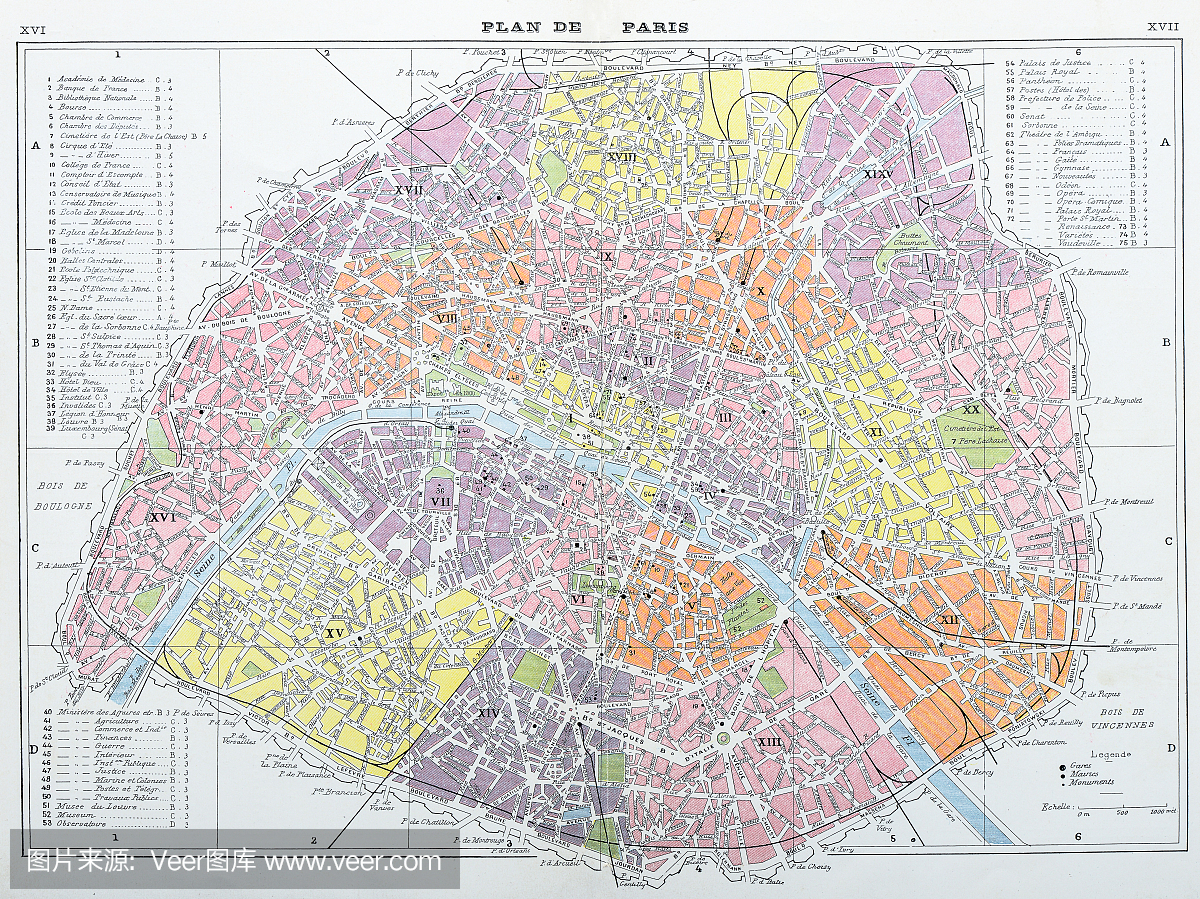 巴黎古董地图