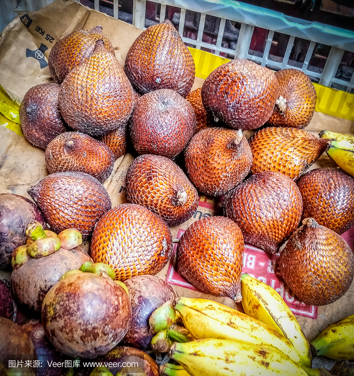 从印度尼西亚巴厘岛的新鲜的Salak棕榈