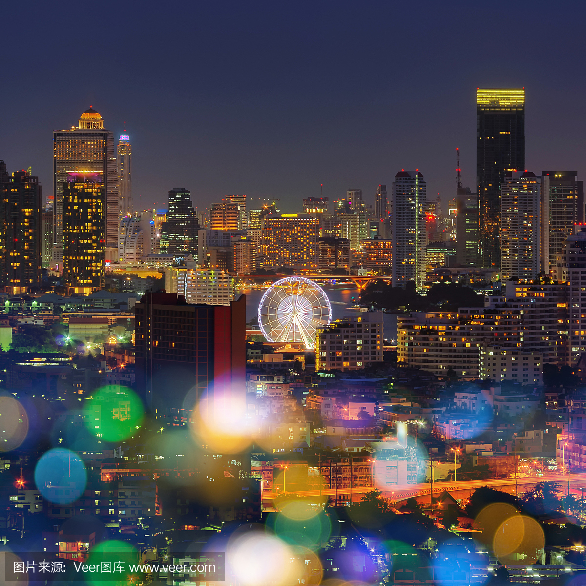 曼谷,泰国首都,夜晚,无人