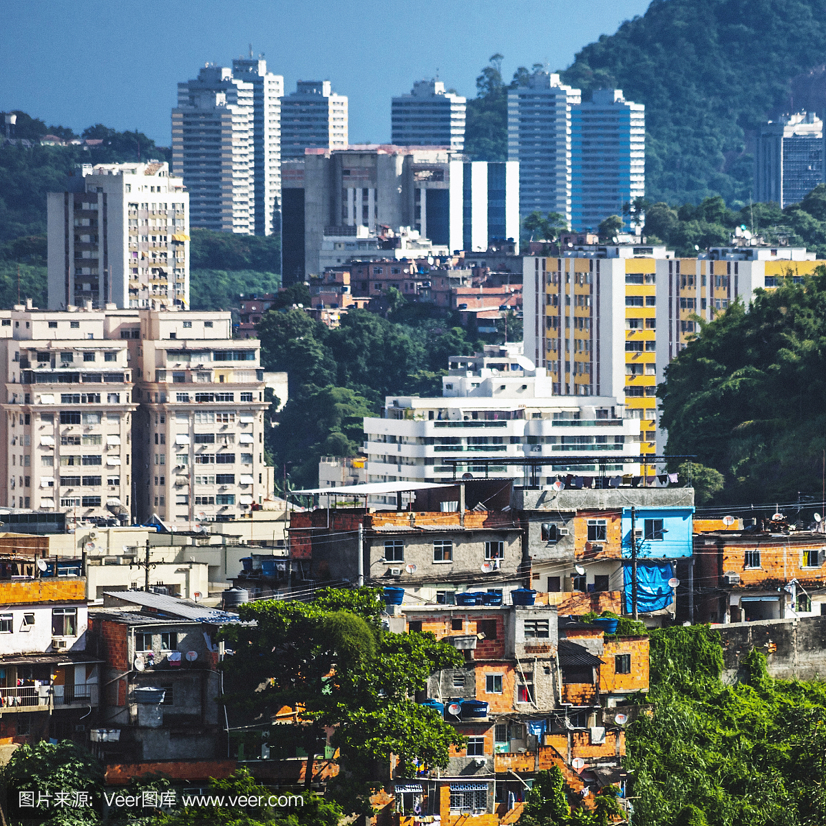 城市形成对比,里约热内卢。