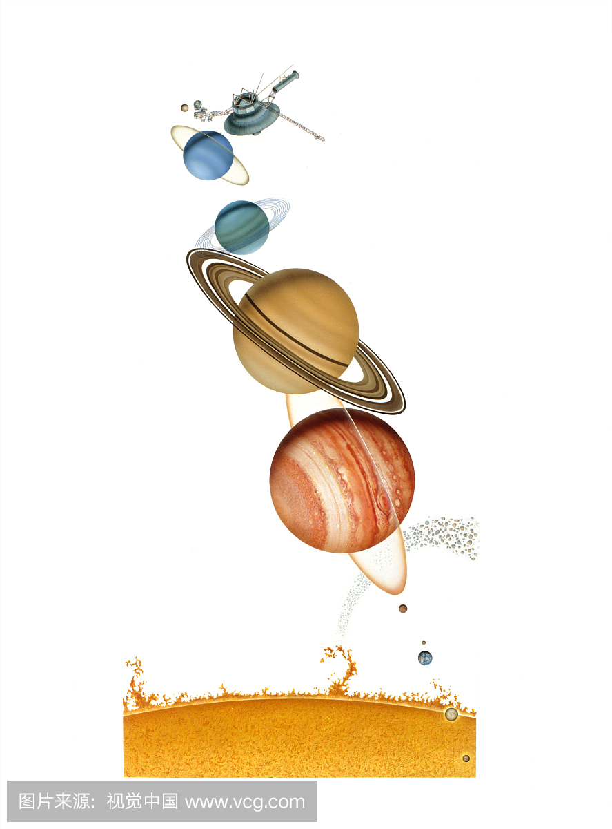 太阳的例证,水星,金星月球轨道上的地球,小行星