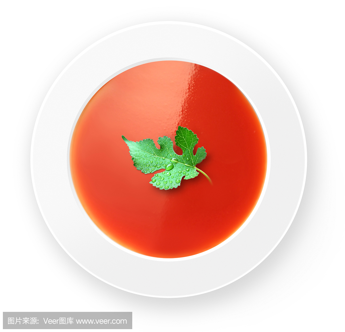 一碗装满番茄汤的照片