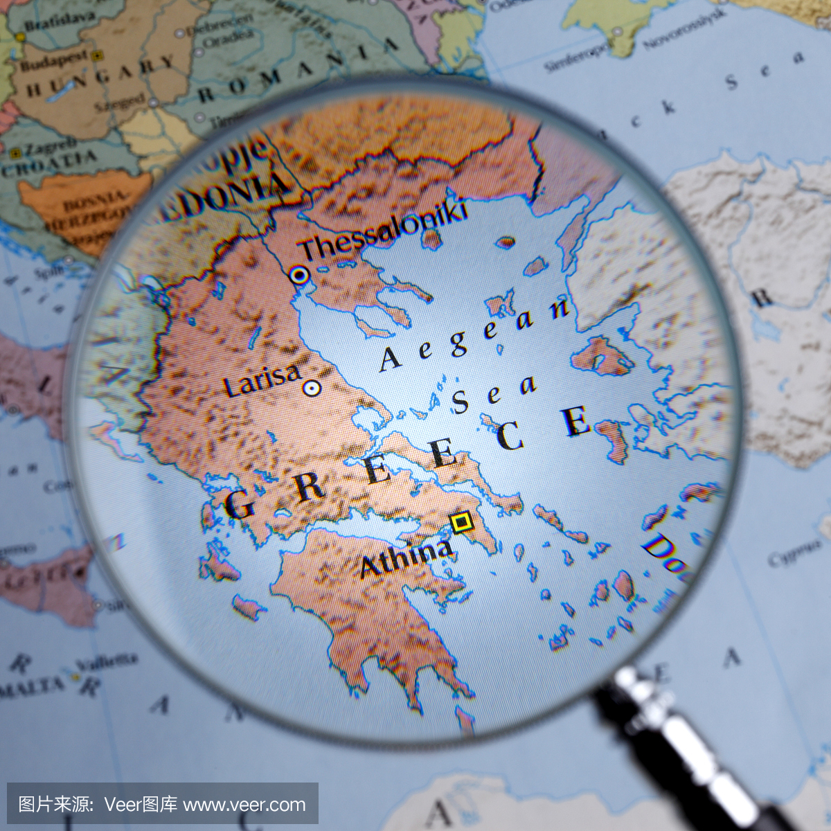 希腊地区地图：希腊政治和国家地图