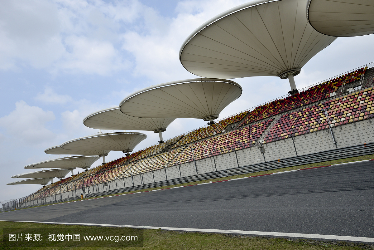 上海F1赛车场赛道和观众看台