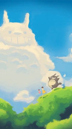 龙猫手绘手机壁纸